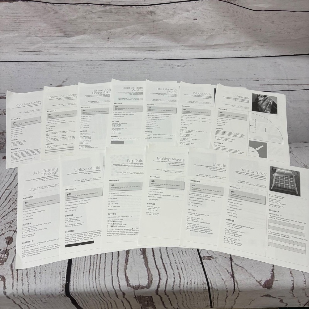 12 Modern Quilts Studio Pattern Sheets Weeks Ringle Bill Kerr Quilts Made Modern
